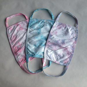 Set of 3 Tie Dye 3-Ply Cotton Face Masks